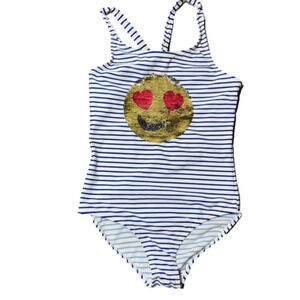 Oshkosh girls 14Y one piece emoji swimsuit
